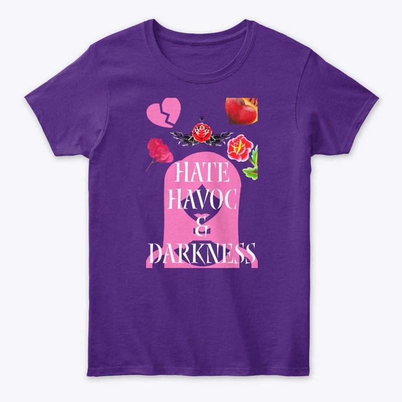 Short sleeve punk girl woman shirt dark