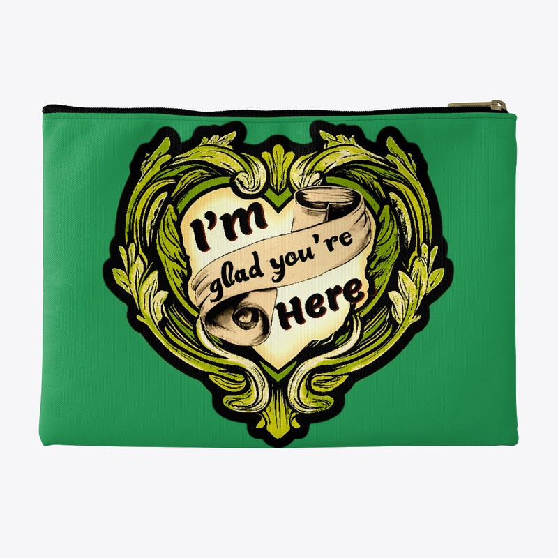 Baroque Heart keepsake pouch chartreuse