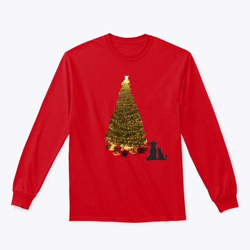 Dog Cat Lighted Christmas Tree