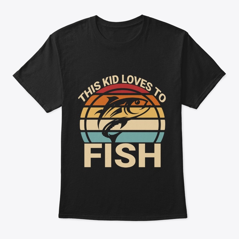 This Kid Loves to Fish Design Retro 