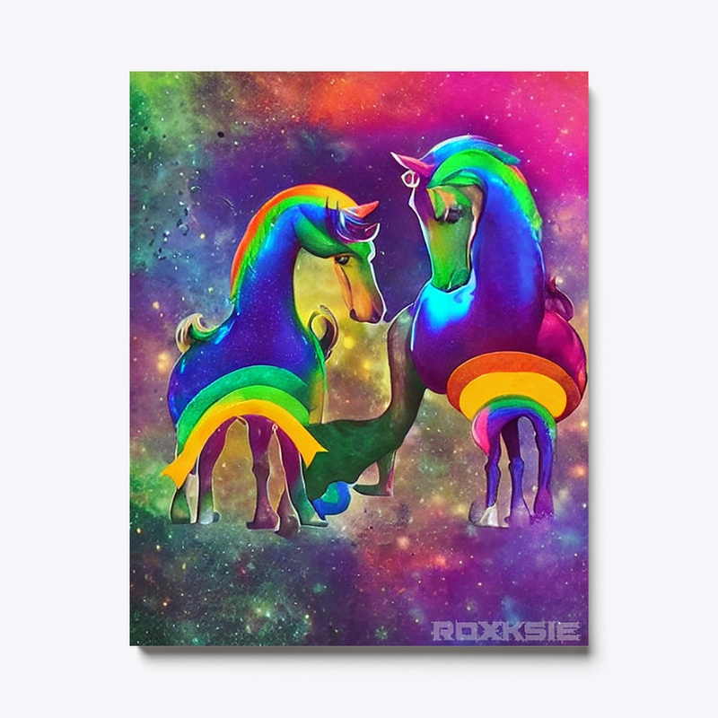 Twin Rainbow Ponies