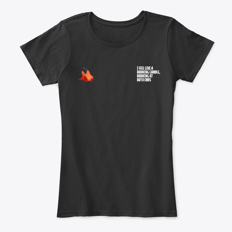 Burning candle - White written