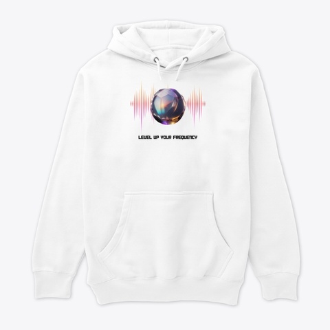 "Level Up Your Frequency" Collection White T-Shirt Front