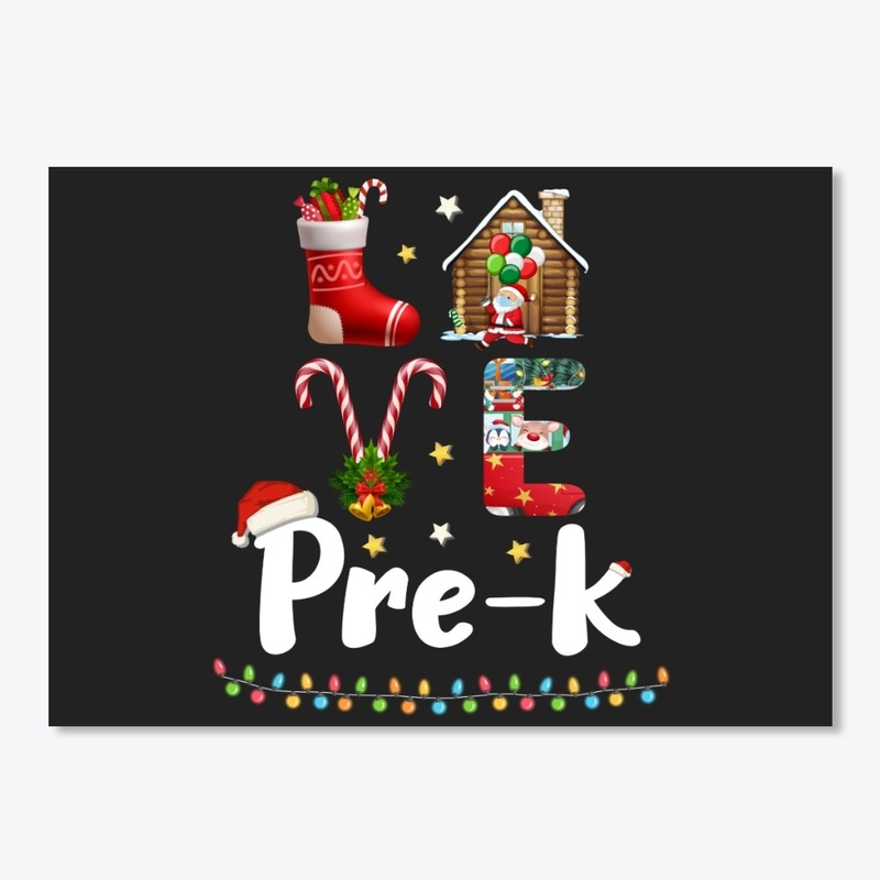 Love Pre-K Christmas Teacher Gifts Shirt