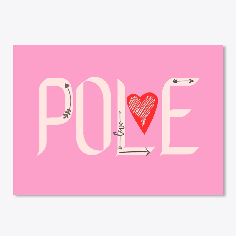 Pole Love Red Heart Arrows Design