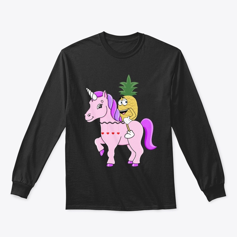 Pineapple Riding Red Hearts Unicorn