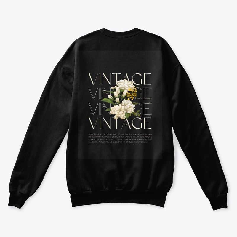 Black and cream illustratrated floraltee