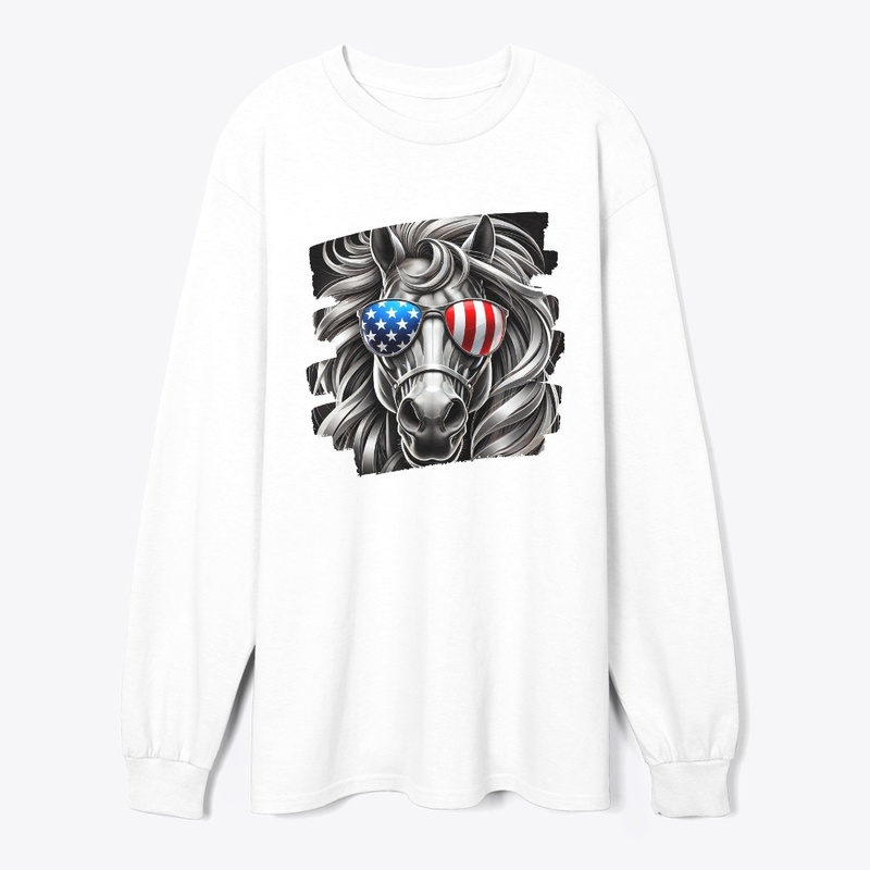 Lion Art with American Flag Sunglasses