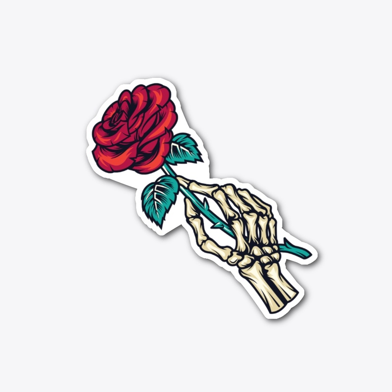  Skeleton Hand Holding Rose Hoodie 