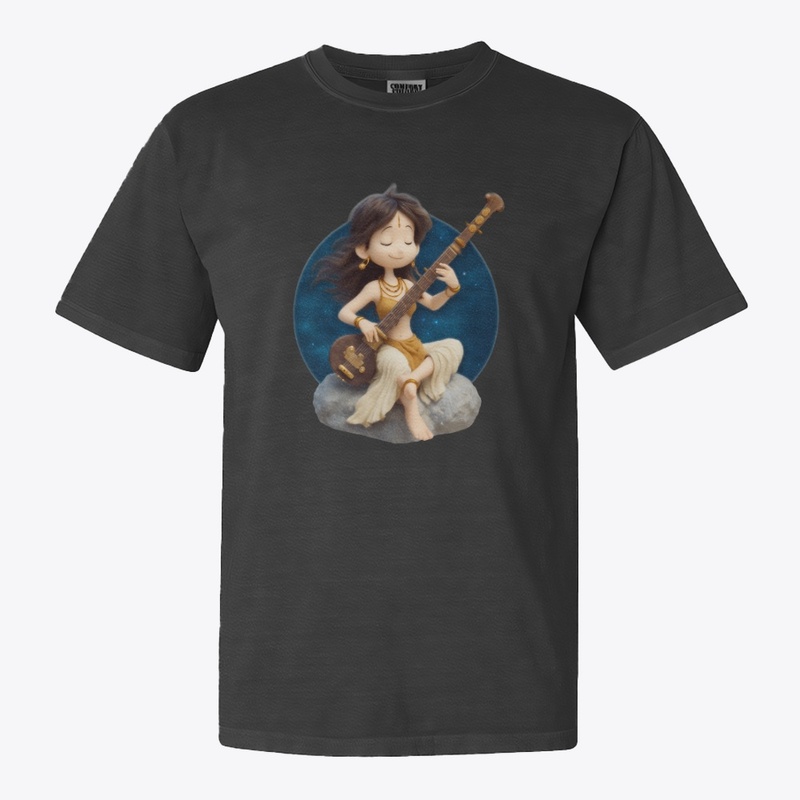 Cute Guan Yin playing sitar
