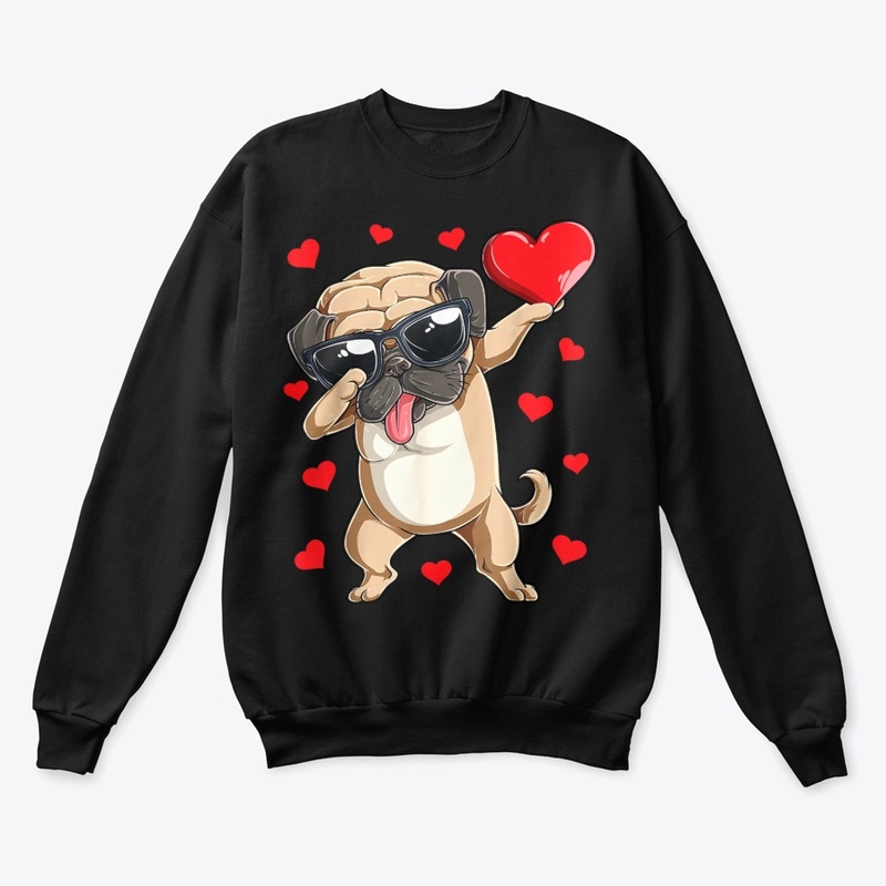 Dabbing Pug Valentines Day