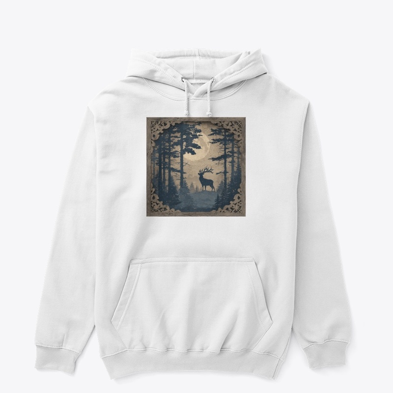 Ornate Deer Forest Frame Vintage Art