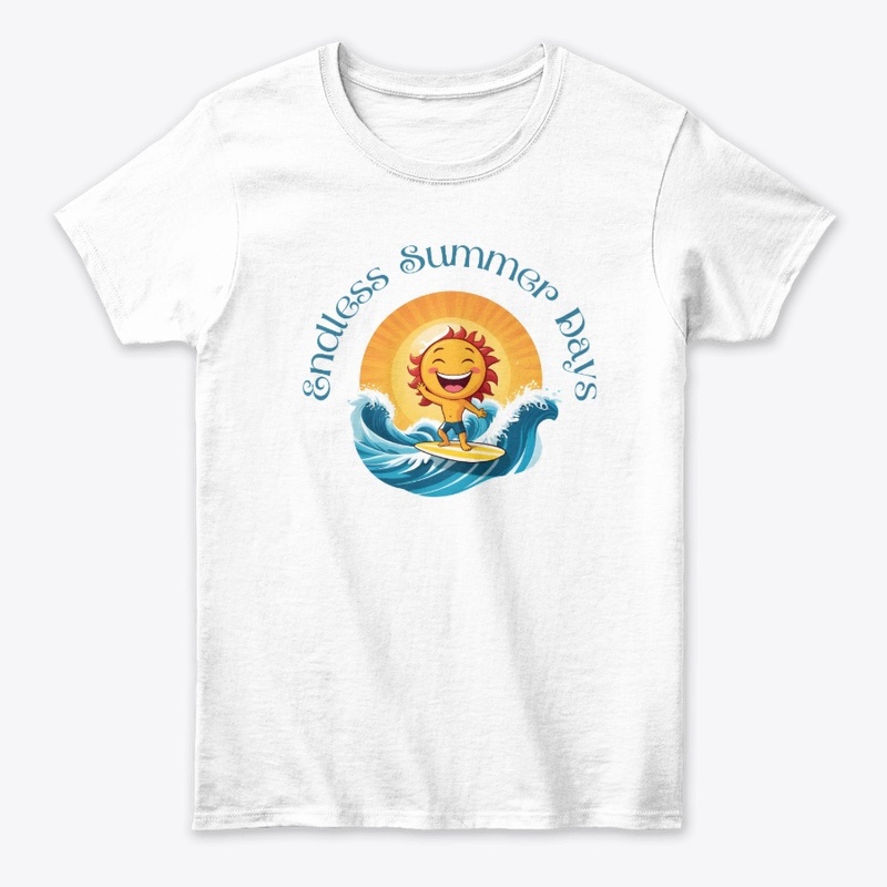 Endless Summer Surfing Sun Sticker.