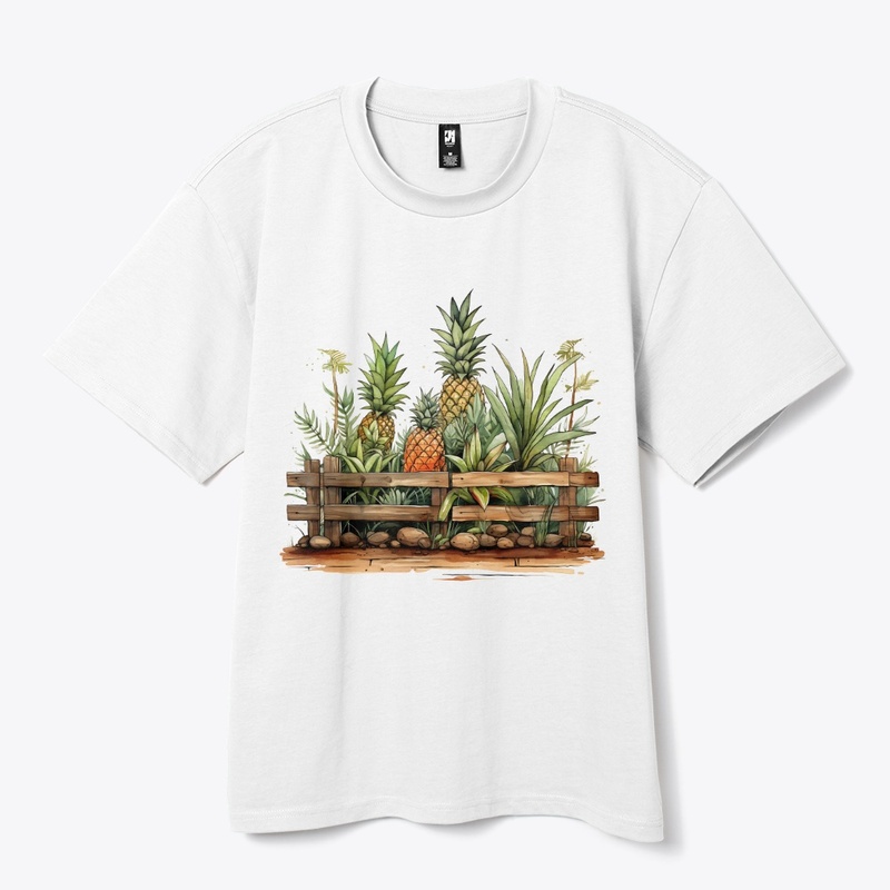 Pineapples with charming nature garden