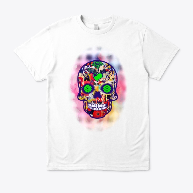 Colorful skull scrap paper