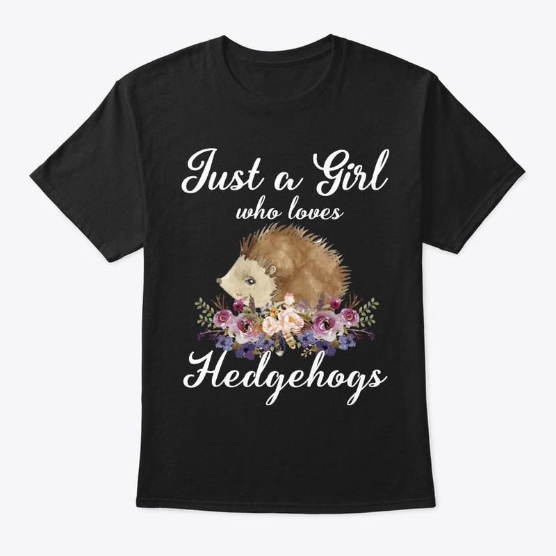 Girl Loves Hedgehogs Watercolor Style
