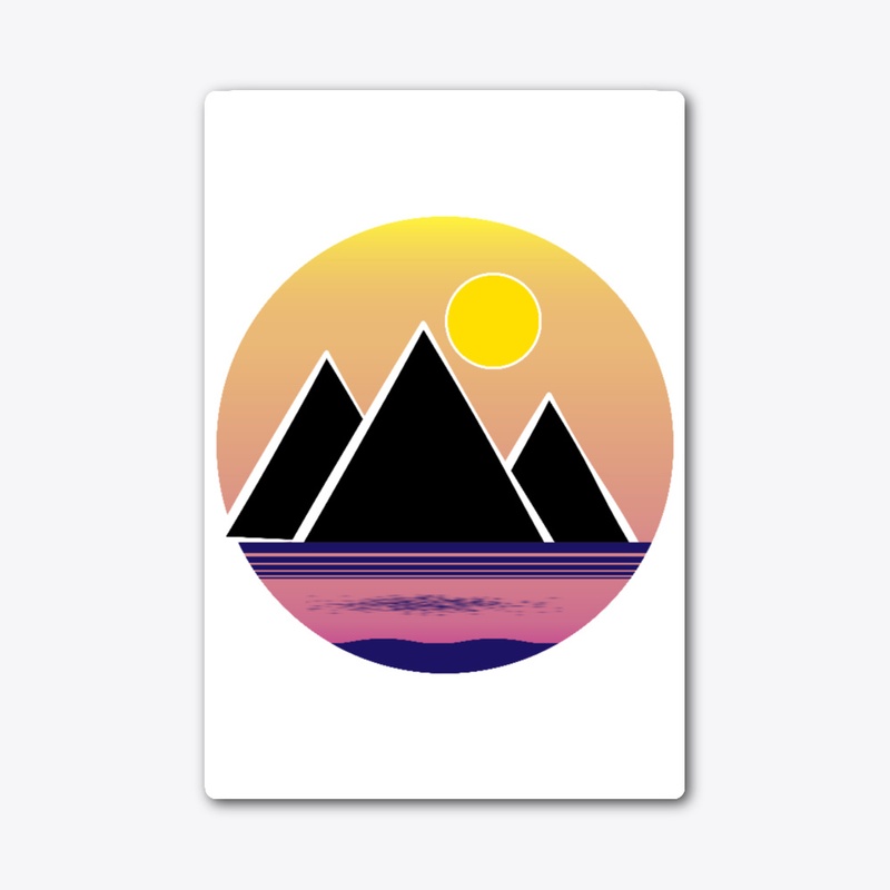 three mountain with the sun