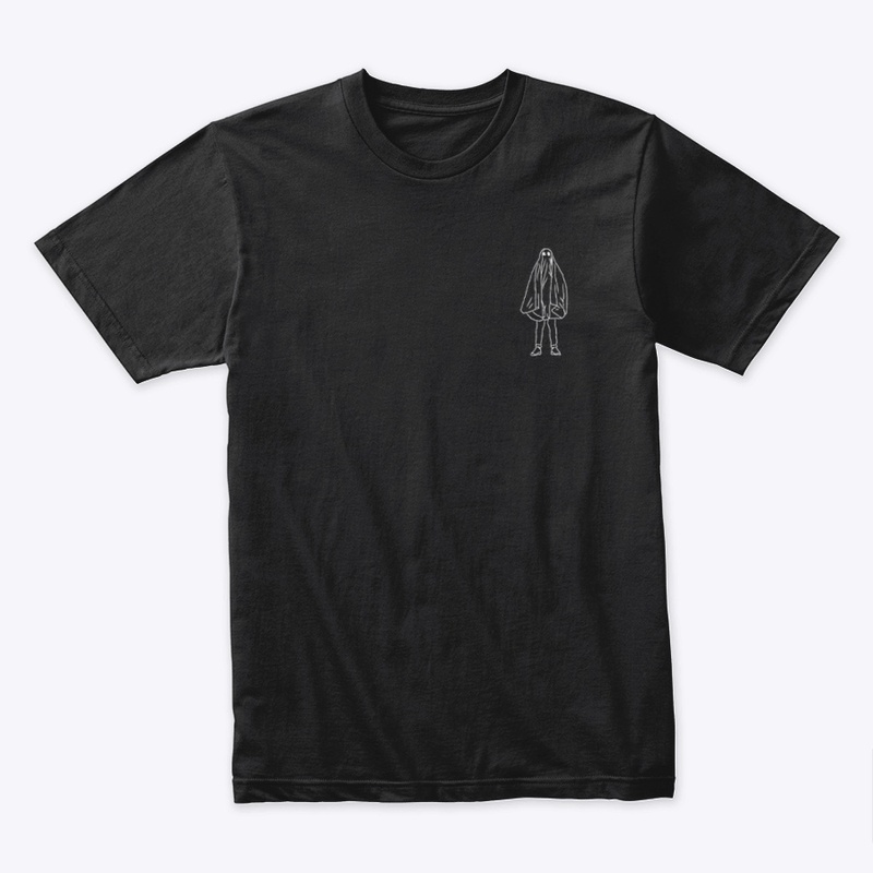Small Icon Ghostie White on Black