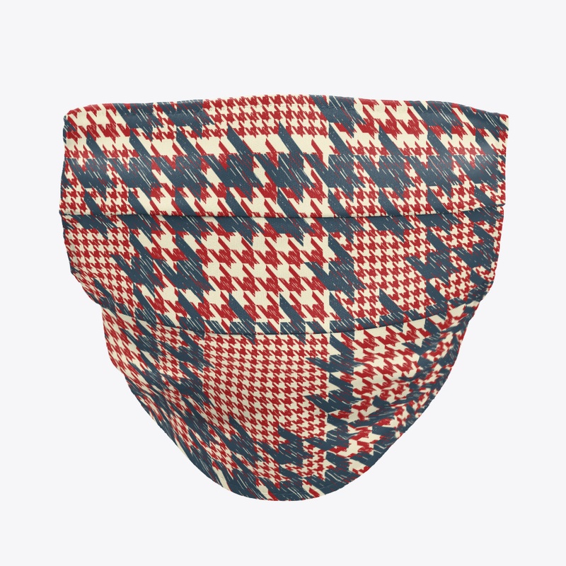 houndstooth checkered pattern face mask