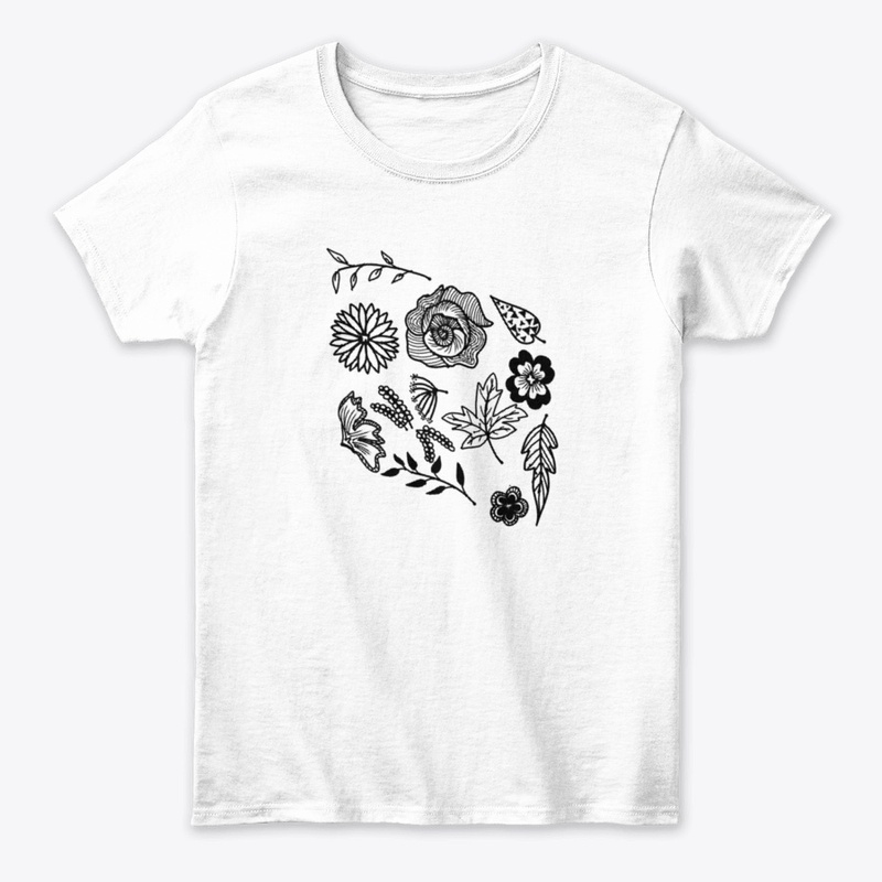FLOWERS AND LEAVES - Tee-shirt
