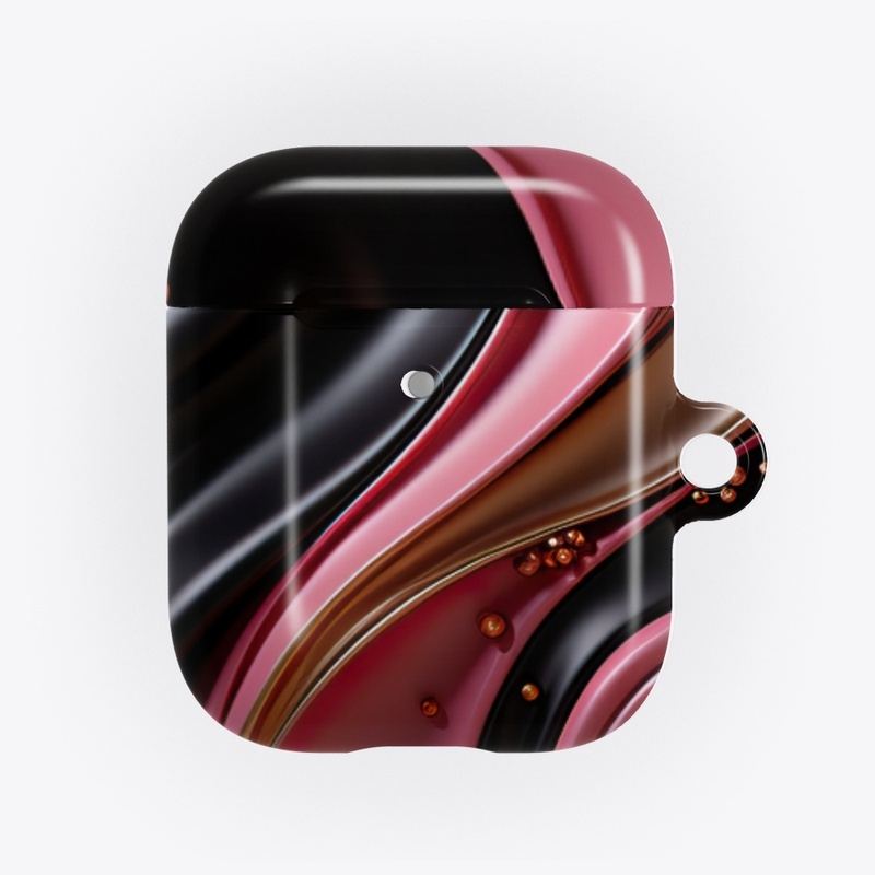 Pink Gold Black Swirls