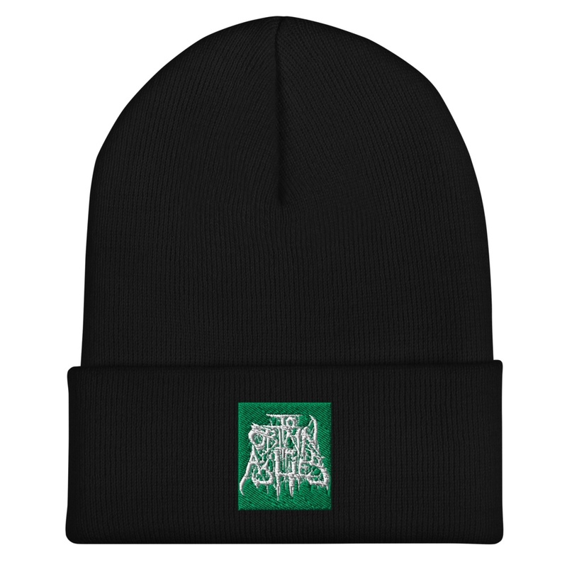 ToObtainTheAshes beanie green logo knit