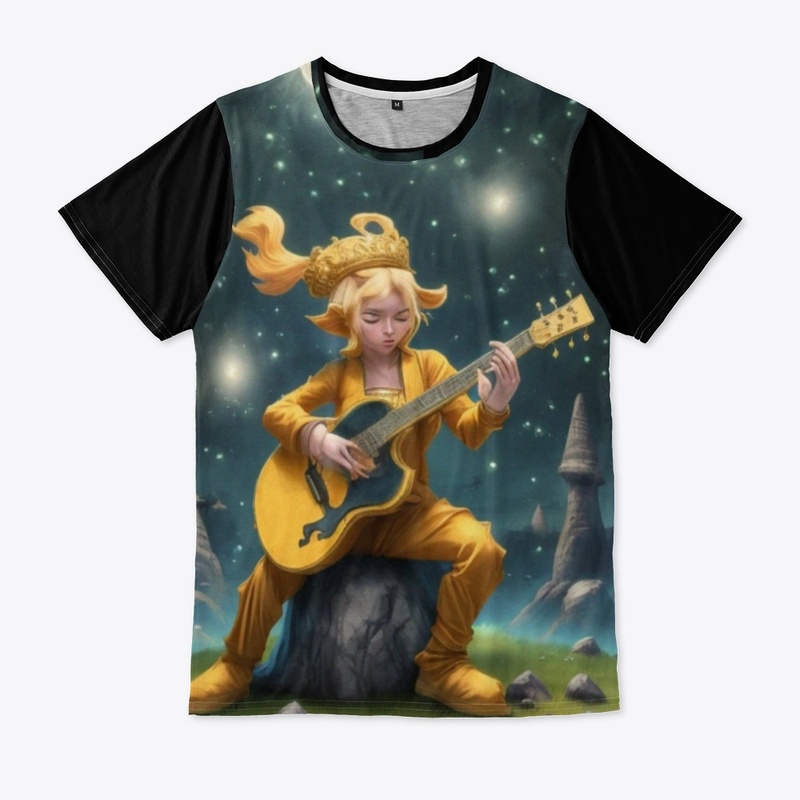 Guitar player under the stars
