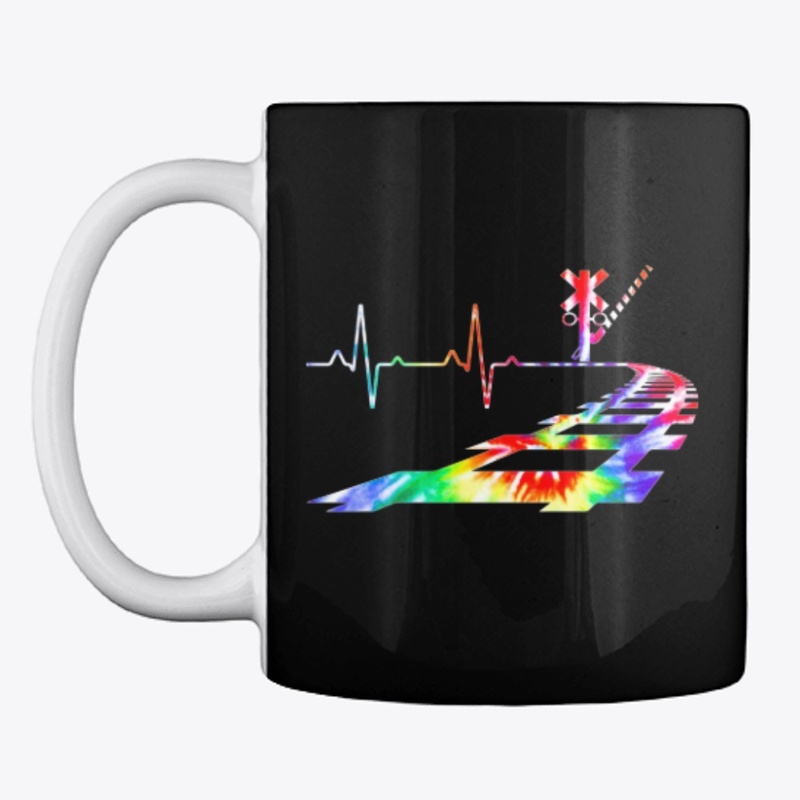 Heartbeat Railroad Train Tie Dye railway
