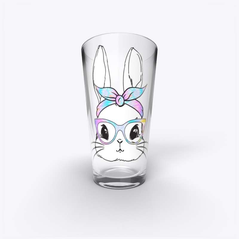Cute Bunny Rabbit Face Tie Dye Glasses