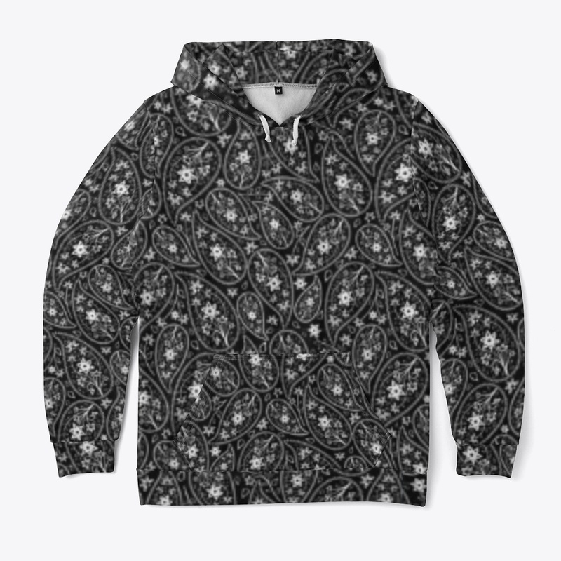  Black and White Floral unisex hoodie