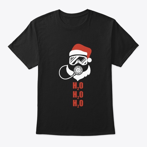 Scubadiving H2o Santa Daughter Black T-Shirt Front