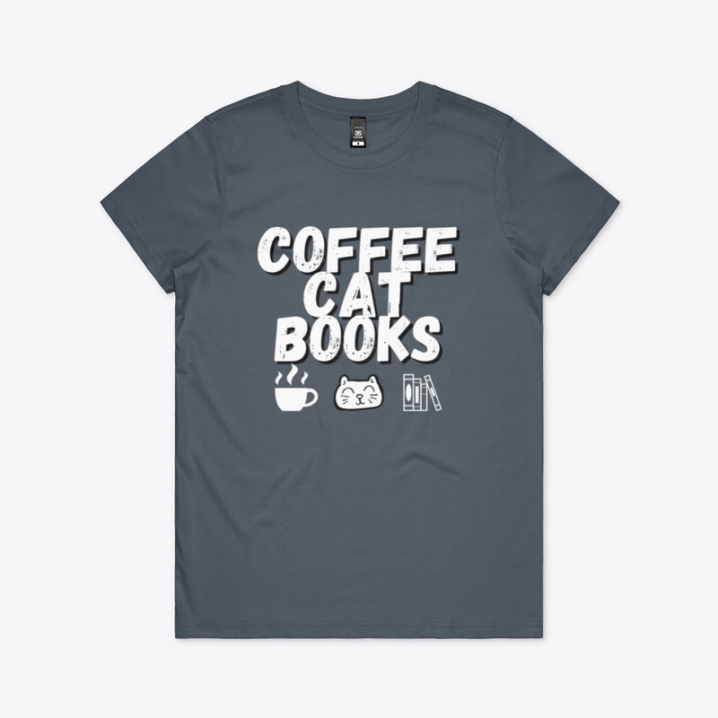 Coffee, Cat, Books Funny Coffee Shirts