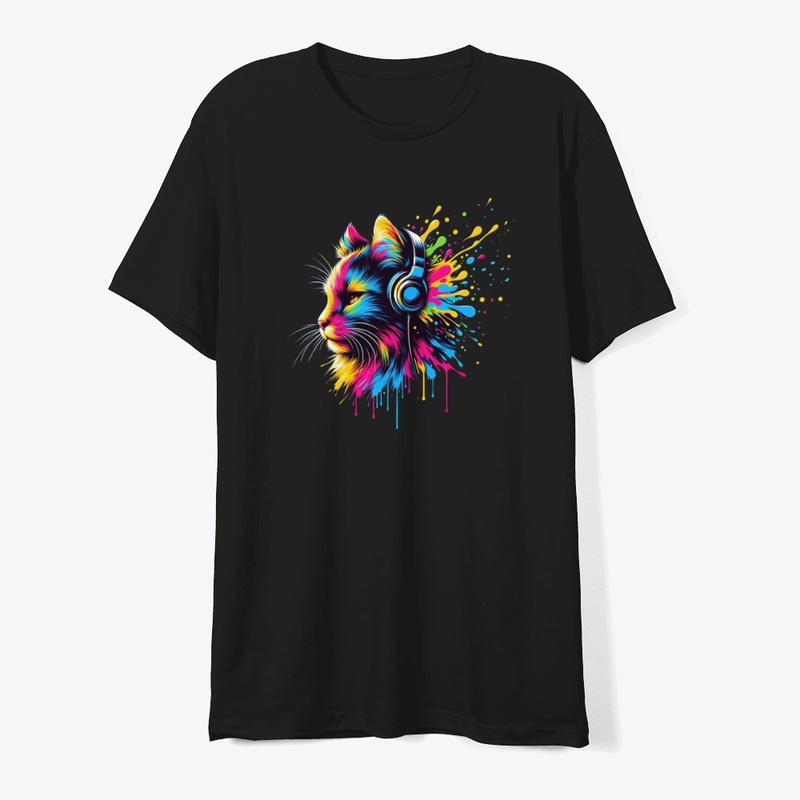 Color Vibe Cat with Headphones