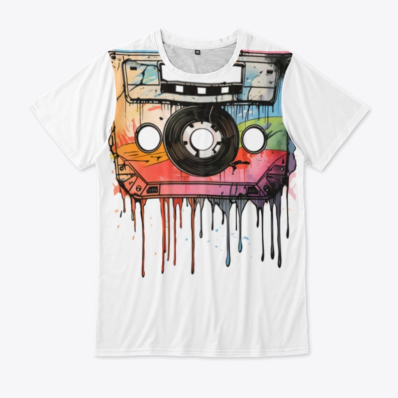 Retro Cassette Color Splash Tee