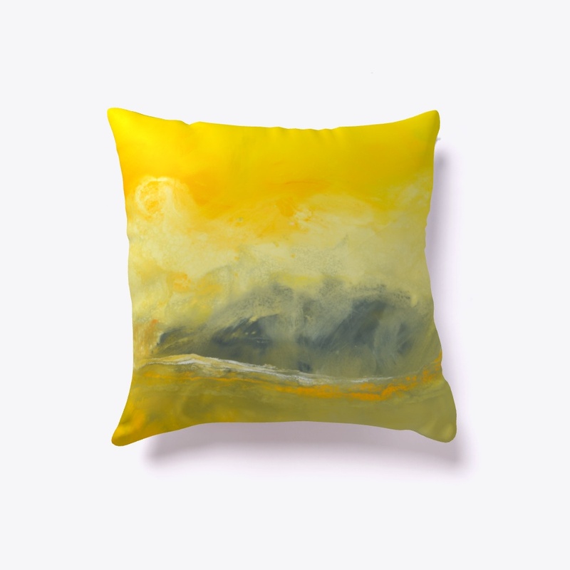 'Clarity' - yellow and grey pillow