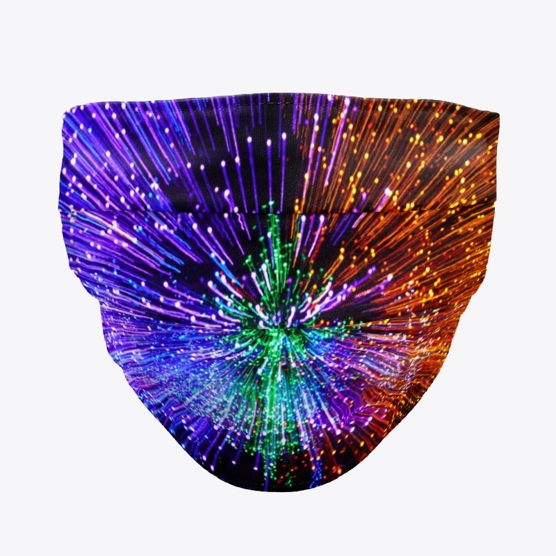 Abstract neon light technology mask