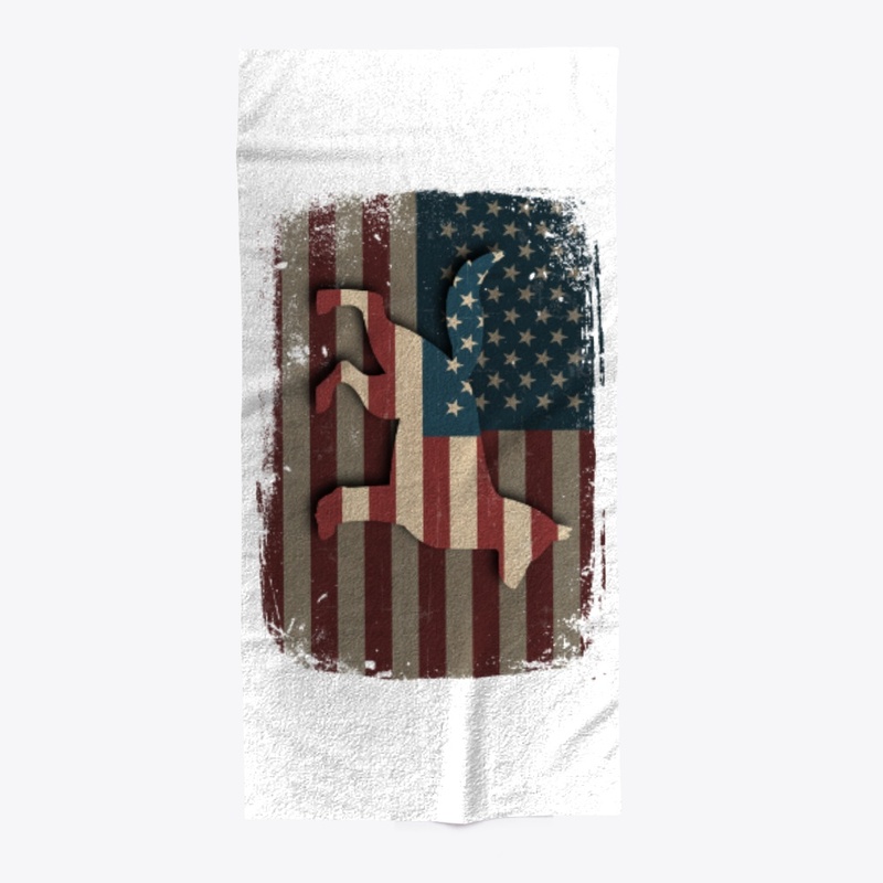 Vintage US Flag German Shepherd Gift
