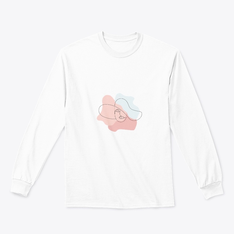 Abstract Woman Face Line Art T-Shirt, 