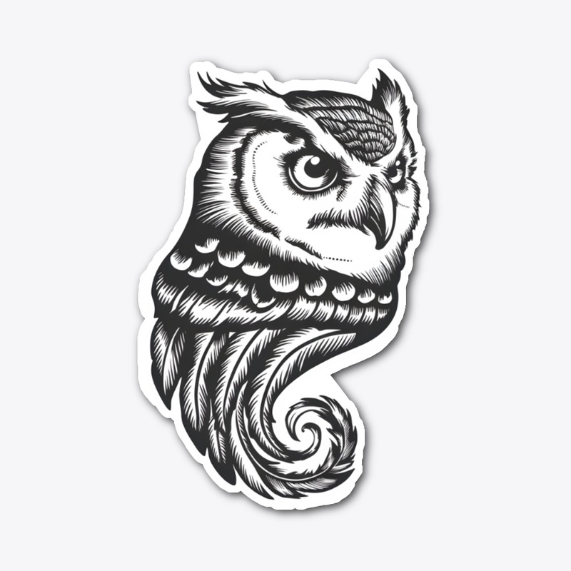 Intricate Vintage Owl Illustration