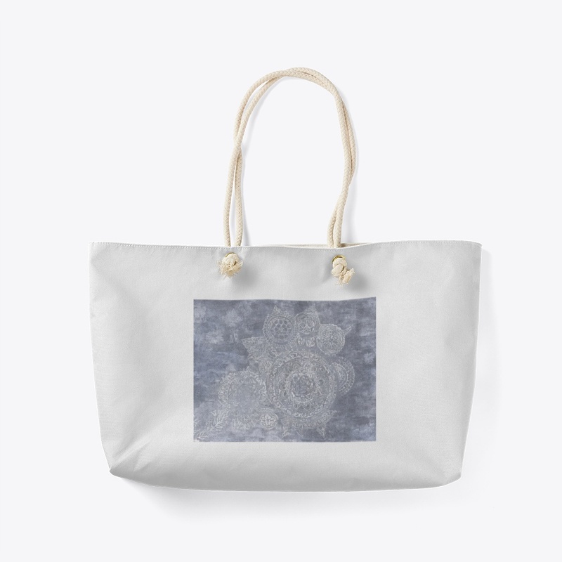 Blue flower mug/tote
