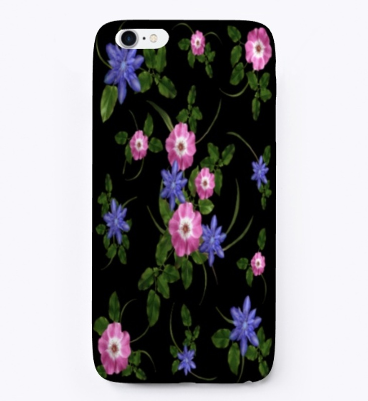 Abstract Floral pink blue green