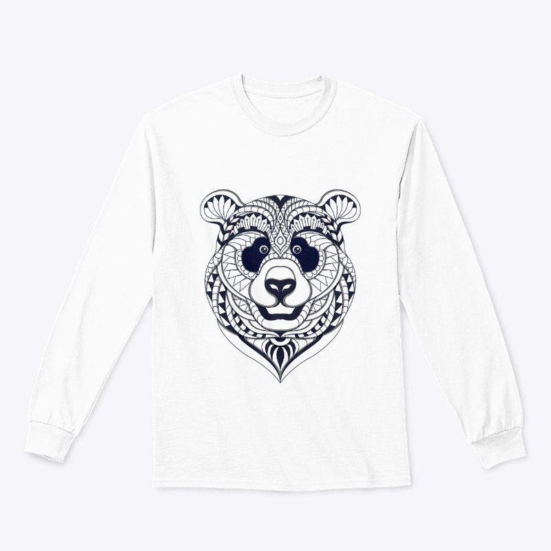 Black and white stylized panda