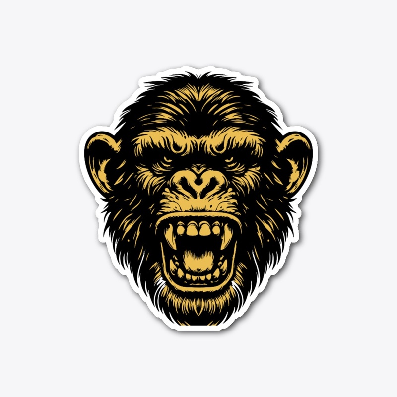 Angry Chimpanzee Head Design