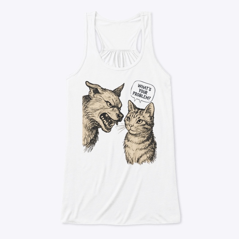 Cat vs Wolf - Funny Design