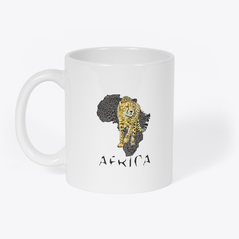 Cheetah Prowling with Africa Shape