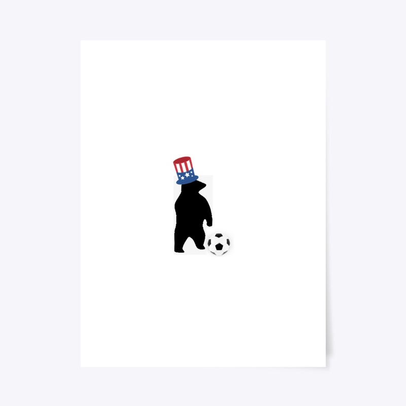  American flag football Tee w/ bear
