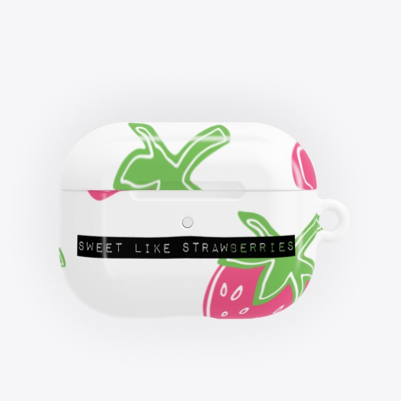 Strawberry inspired air pods pro case 