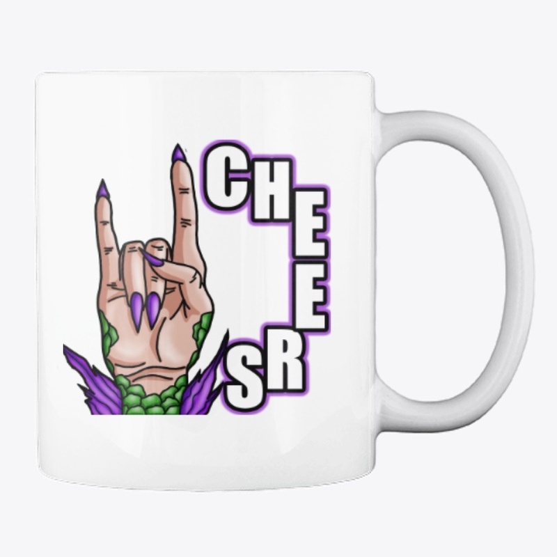 Murmaid mug with logo and cheers Emote