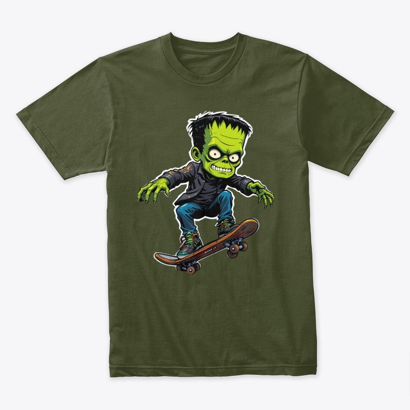 Skater Frankenstein Halloween Tee