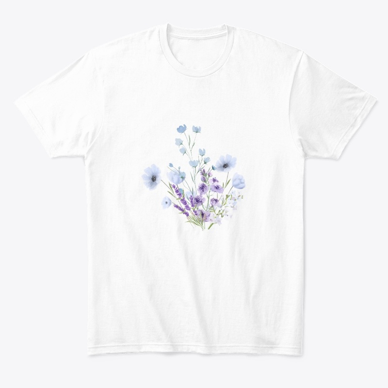 T shrit Peaceful Blue Flower